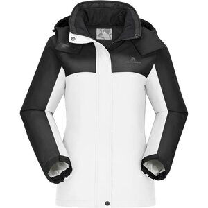 Women's Snowboarding Ski Snow Jacket Coat Black White Warm Mountain Waterproof